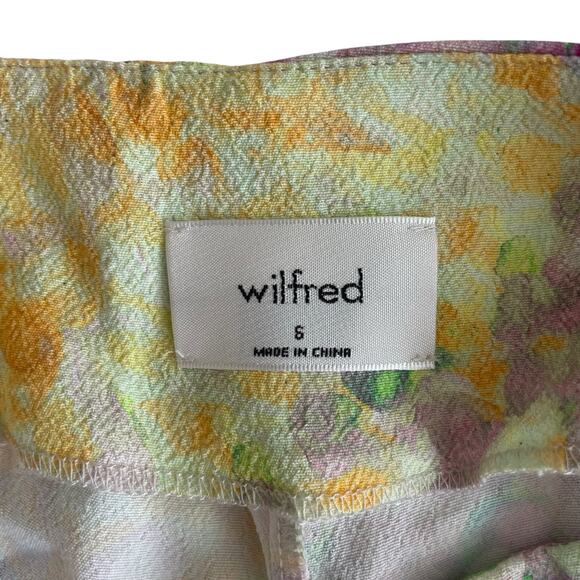 Wilfred Aritzia Wide Leg High Waist Pant Colorful Floral Abstract Print Size 6 - Picture 8 of 9